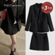 很韩 高级感黑色西装 外套女 YH2.Chennnnn小宸家 高腰短裙套装 春