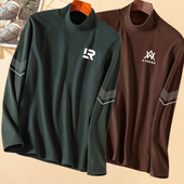 长袖 男士 半高领双德绒打底衫 T恤上衣服潮牌男内搭秋衣 发货快