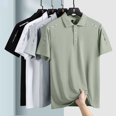 速干冰丝短袖polo衫男款2025夏季薄款休闲商务高端上衣服t恤男士