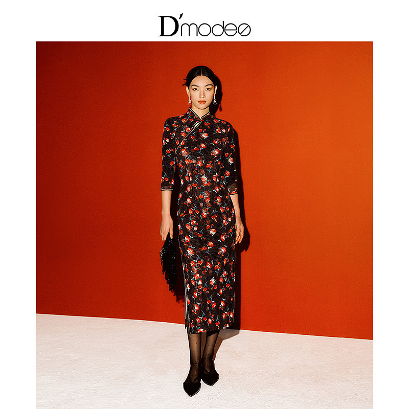 黛玛诗显瘦花裙子2026春季新款网纱连衣裙中式国风旗袍女中长款,女装/女士精品,连衣裙,淘宝优惠券,粉丝福利购,淘宝优惠卷