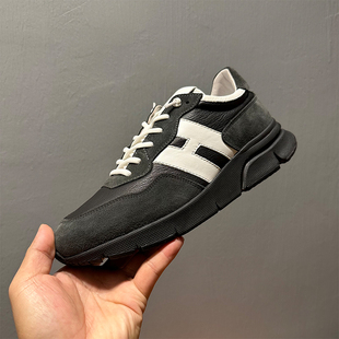 舒适复古阿甘鞋 透气百搭系带运动男鞋 2023新款 磨砂牛皮拼接休闲鞋