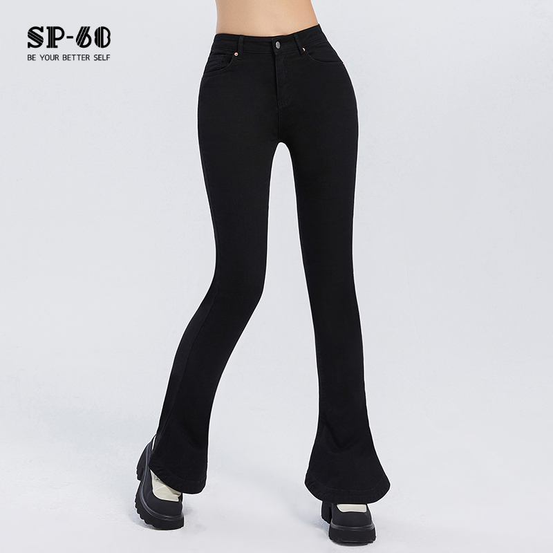 sp68牛仔裤女马蹄裤微喇显瘦