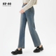 加绒直筒裤 sp68牛仔阔腿裤 女秋冬季