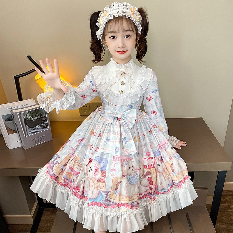 儿童洛丽塔公主裙秋款女童洋装lolita卡通裙子小女孩