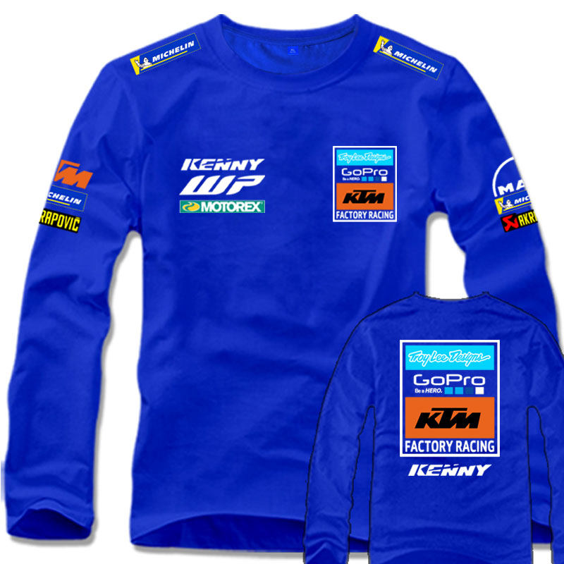 红牛KTM摩托车队骑行服机车长袖T恤男motogp厂队服春秋季纯棉体恤