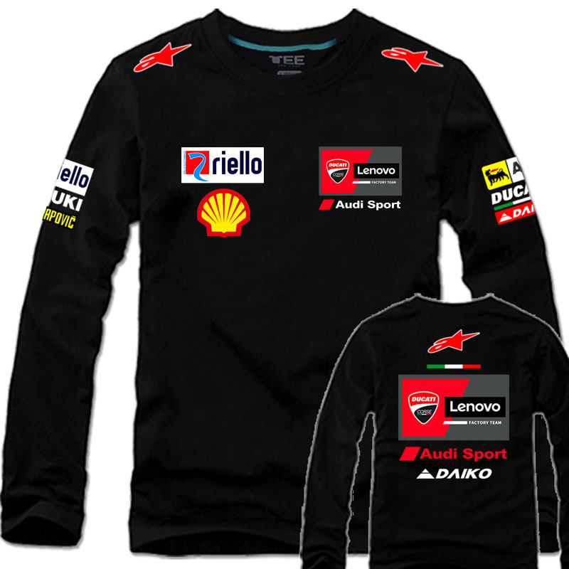 杜卡迪DUCATI摩托车重机车长袖男春秋骑行服motogp厂队赛车服T恤