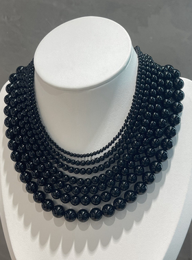 古丽古丽黑玛瑙纯银项链