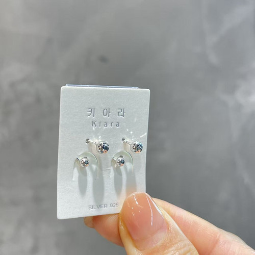 琪娅拉s925通体纯银车花银豆豆光面圆球拧螺丝耳环~约4m+3mm