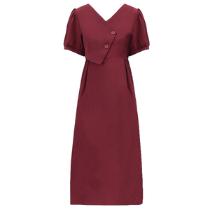 RM10475#夏季新款胖mm法式气质短袖连衣裙绑带收腰显瘦复古赫本风长裙