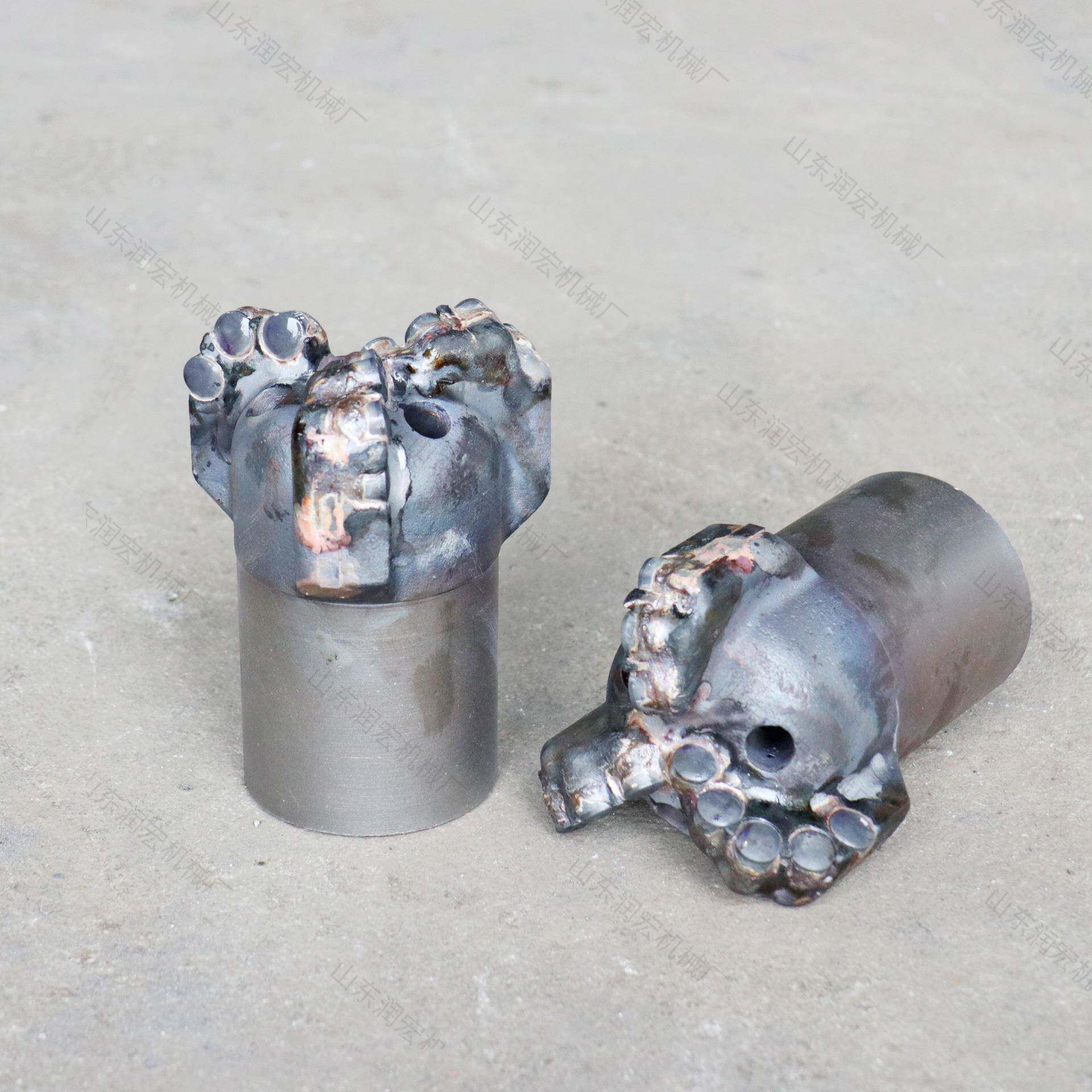 矿用探水钻头65mm三翼金刚石复合片井下勘探pdc地质不取芯钻头