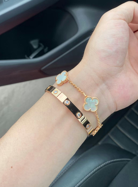 LOVE十钻手镯女18K玫瑰金不掉色