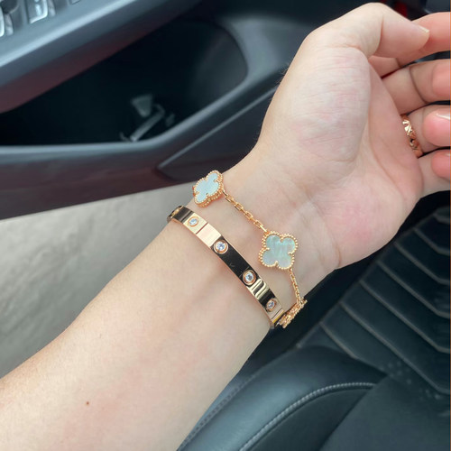 LOVE十钻手镯女18K玫瑰金不掉色