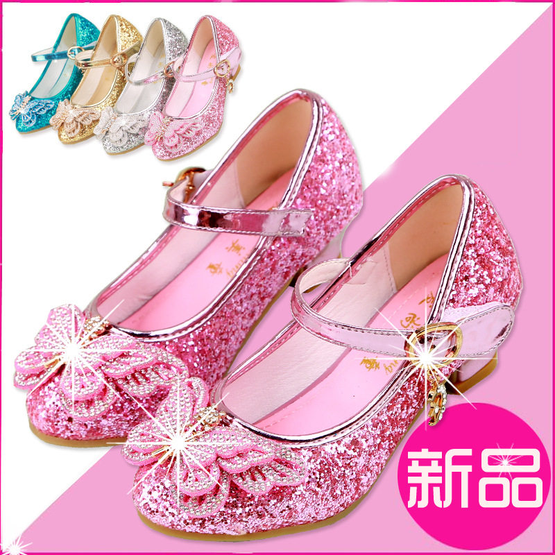 2025新款水钻蝴蝶结女童高跟公主单鞋儿童学生婚纱礼服演出水晶鞋,童装/婴儿装/亲子装,儿童礼服,淘宝优惠券,粉丝福利购,淘宝优惠卷