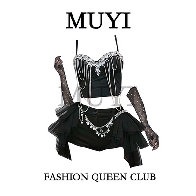 辣妹gogo团舞黑色打歌服