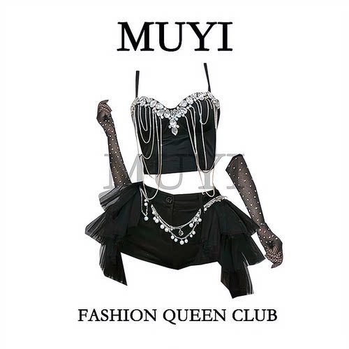 辣妹gogo团舞黑色打歌服