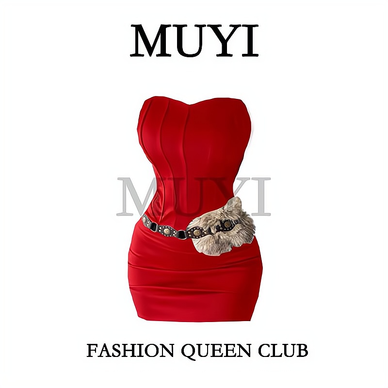 红色抹胸裙打歌服ds领舞演出服