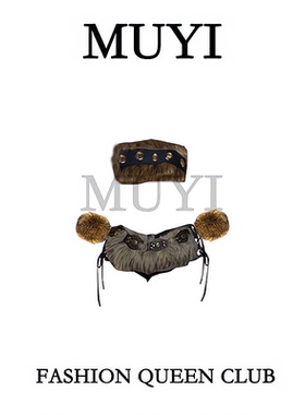 MUYI原创 酒吧性感dj美式西部牛仔狂野毛毛演出服gogo酷飒打歌服