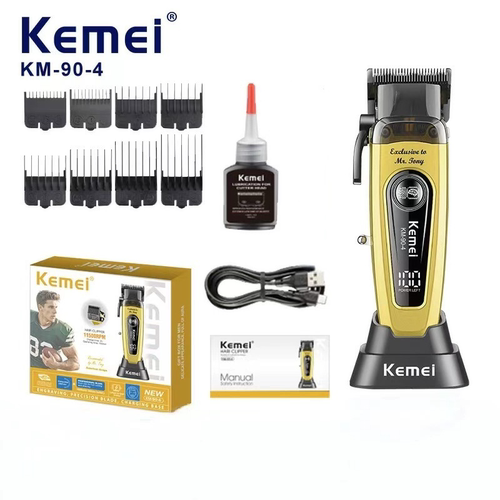 Kemei科美专业无刷油头渐变推剪理发器LED数显发廊专用电推剪