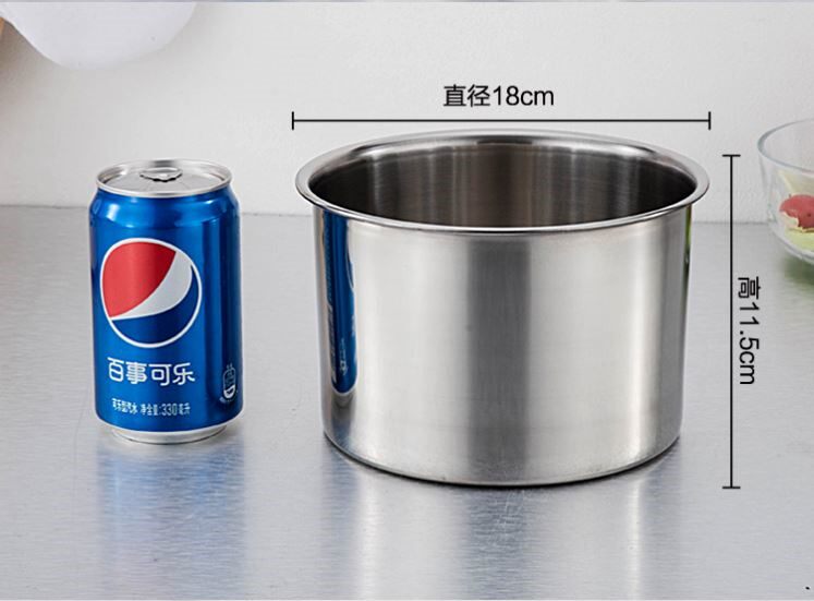 不锈钢桶304食品级304不锈钢调味罐圆形加厚带盖味盅猪油盆厨房加