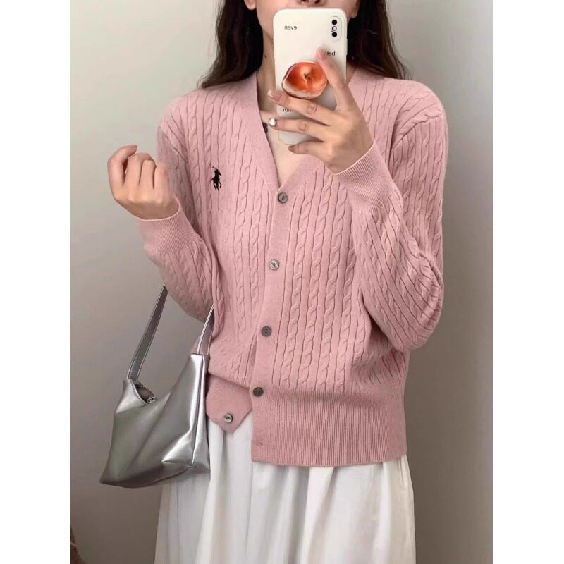 V领刺绣针织开衫女2025新款复古麻花显瘦针织衫上衣外套毛衣,女装/女士精品,毛针织衫,淘宝优惠券,粉丝福利购,淘宝优惠卷