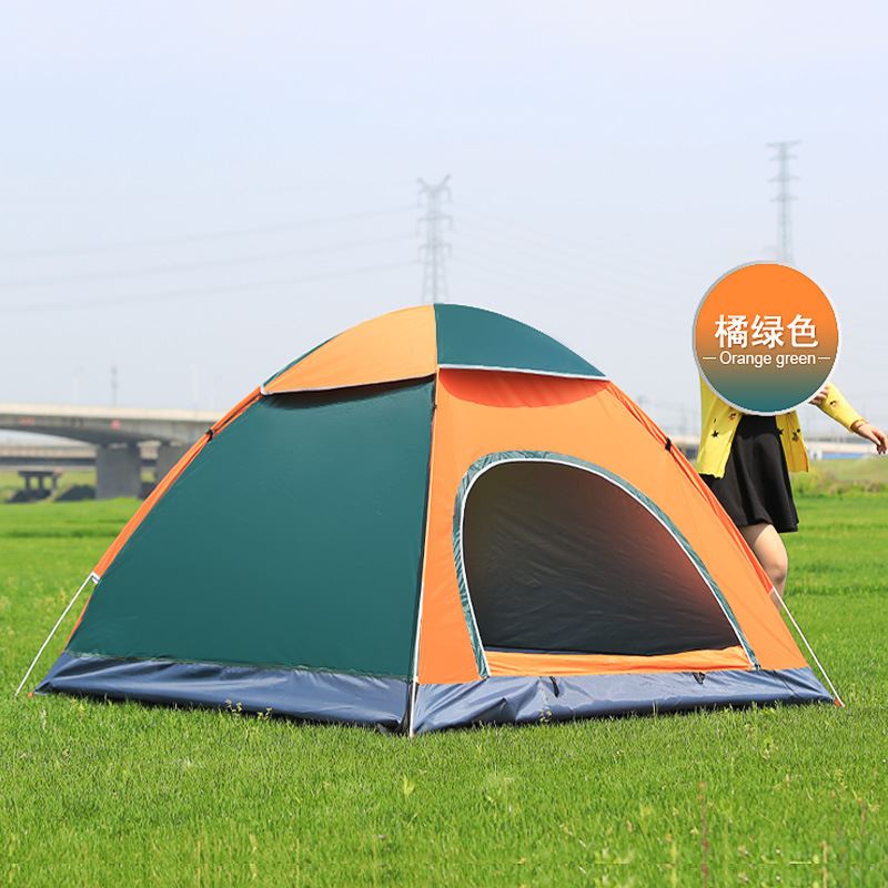 扉侣 户外野营折叠全自动帐篷3-4人沙滩简易速开双人厂家批发
