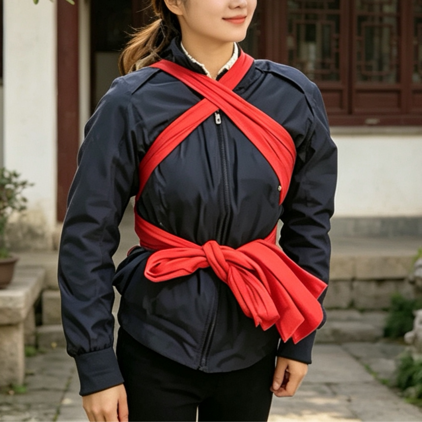 老式传统婴儿背带一条布后背多功能四季通用透气宝宝轻便抱娃神器