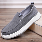 男单鞋 新款 透气春秋软底工作防滑脚蹬休闲爸爸鞋 北京布鞋 子帆布鞋