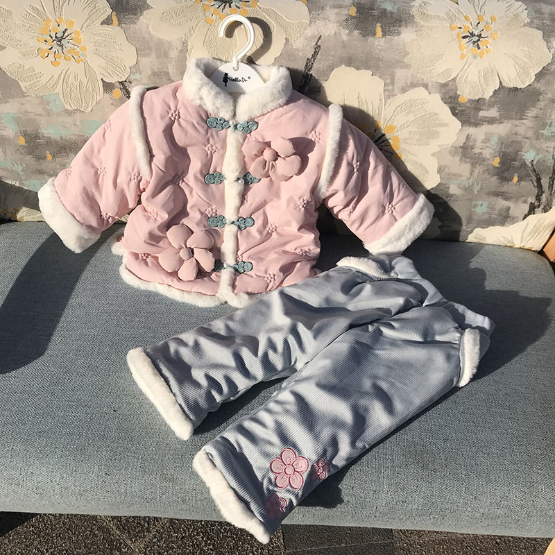 宝宝抓周礼服唐装男女童一周岁婴儿棉服中国风新年喜庆拜年服冬季