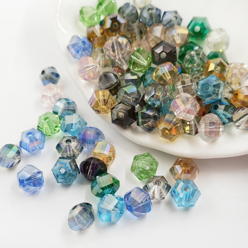 串珠材料 水晶玻璃diy手工制作饰品玻璃珠切面西瓜珠吊坠项链配件