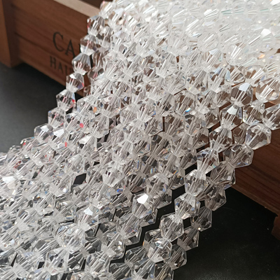 diy国产水晶两头尖透明散珠