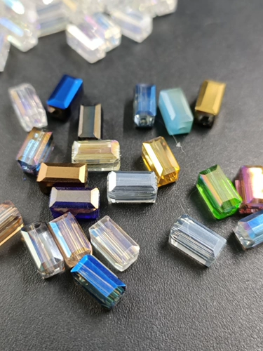 Стеклянные прямоугольные прозрачные бусины, аксессуар, серьги ручной работы, китайская шпилька, DIY