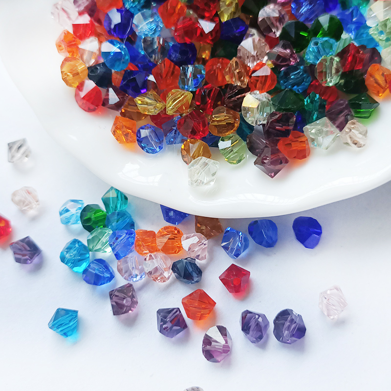 边孔钻石 diy制作手工饰品配件材料人造水晶玻璃单孔玻璃珠子 6mm