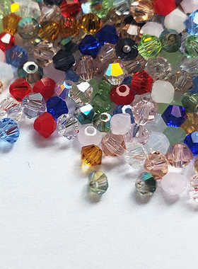 700颗装精品AB彩4mm菱形珠DIY仿水晶散珠子尖珠两头尖头饰品配件