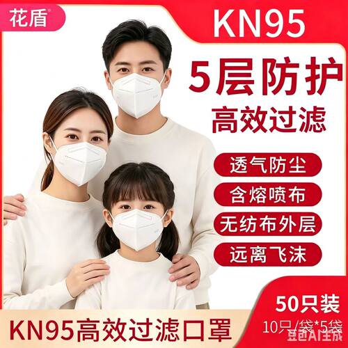 KN95成人口罩透气3D立体一次性口罩多层防护防尘防晒kn95口鼻罩