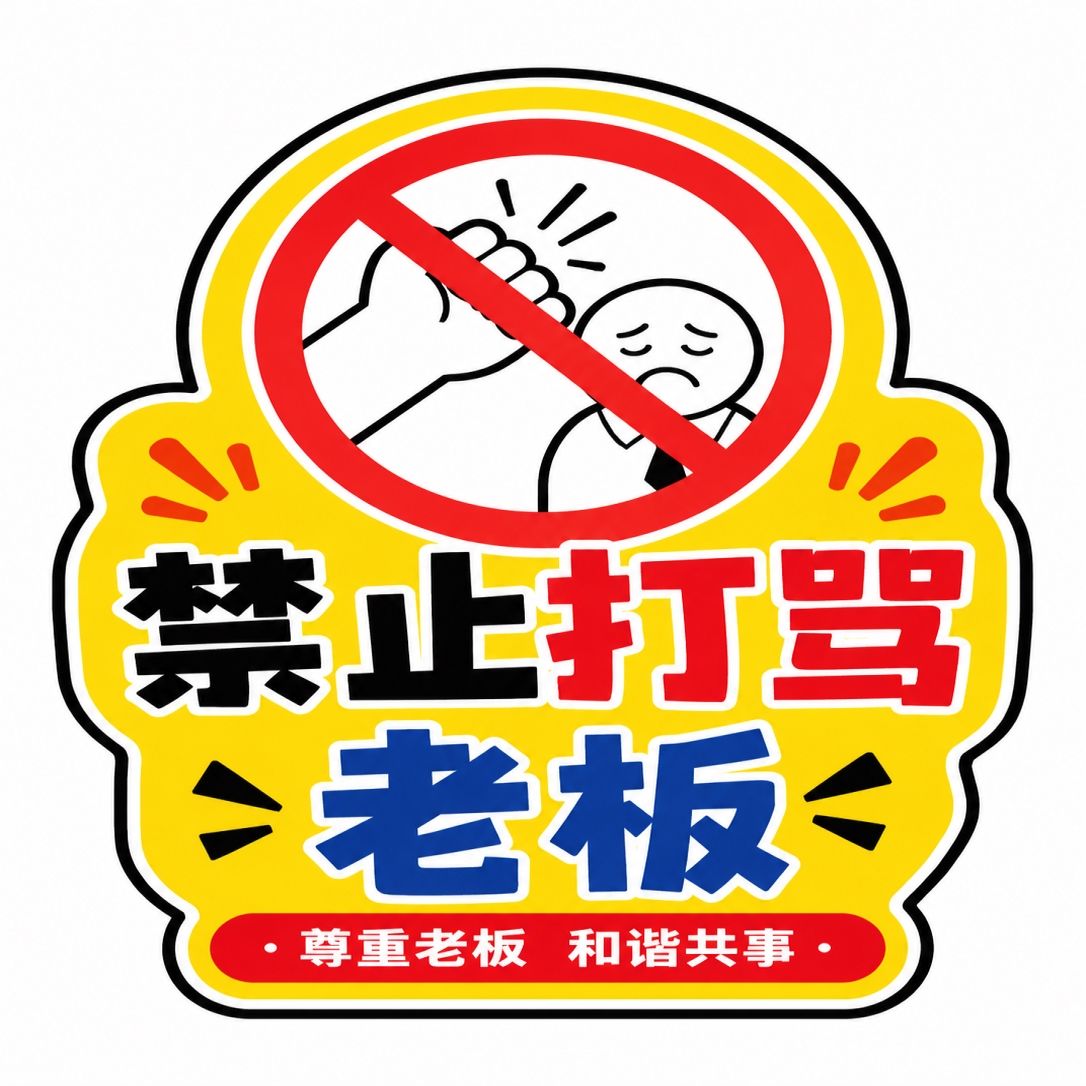 禁止打骂老板搞怪趣味店铺标识牌个性创意幽默门贴恶搞亚克力提示