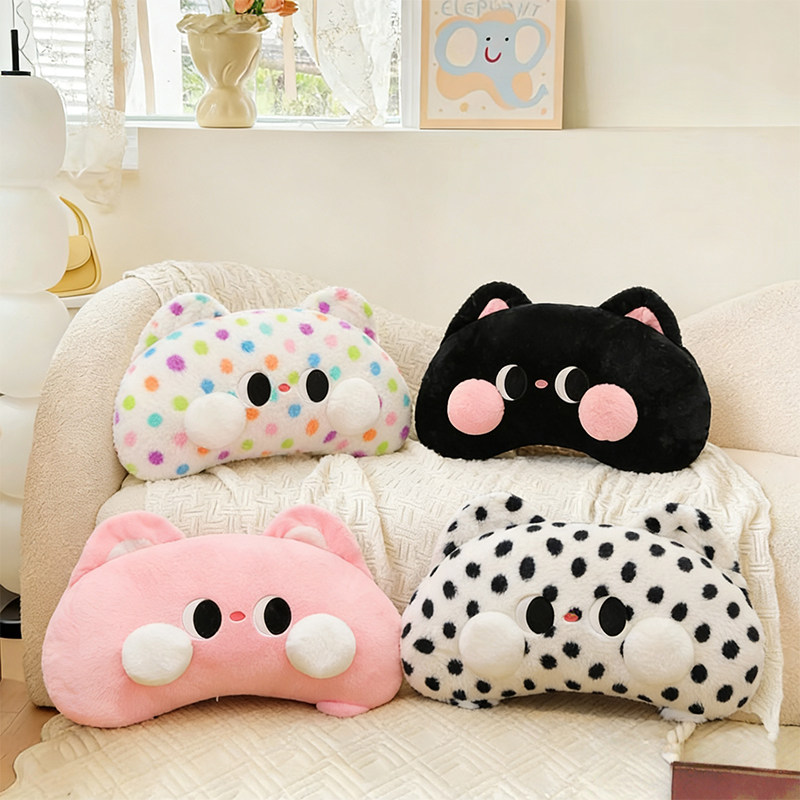 嘟嘟猫咪毛绒抱枕大号床头靠垫摆件沙发靠枕办公室腰靠午睡趴枕女