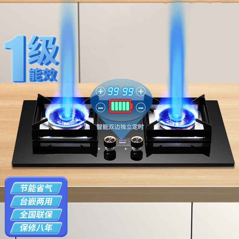 2024新款天燃气灶双灶家用厨房直喷两用猛火灶节能省气煤气灶