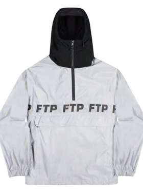 【现货】FTP Anorak 3M Reflective反光半拉链套头连帽夹克冲锋衣