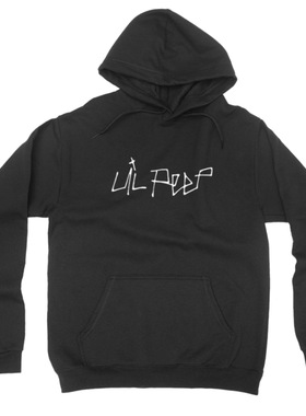 【现货】LILPEEP字母LOGO纯棉黑色卫衣美潮牌