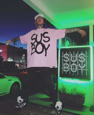 【现货】PINK LILPEEP SUS BOY TEE  SHIRT 短袖体恤OVERSIZE潮牌