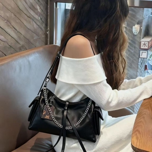 黑武士包包女2025新款carryall小号托特包bb双口袋机车单肩腋下包