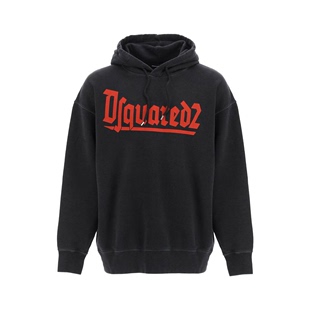 DSquared2 徽标印花连帽卫衣男 二次方