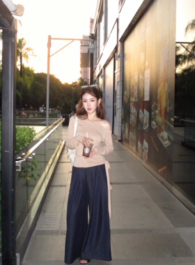 AF boutique高腰垂坠感宽松阔腿裤女显瘦复古休闲西裤