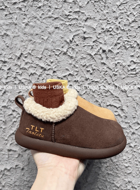 UskA大棉鞋2025冬季新款男女童保暖加绒雪地靴防滑勃肯儿童棉鞋潮