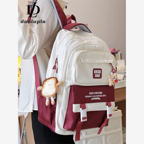 书包女双肩包DUOLUPins学院风
