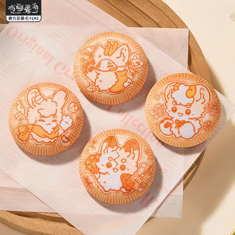 有兽焉小饼干系列马口铁徽章58mm毛绒吧唧盲盒