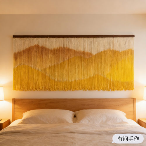 金黄山手工染色波浪纹吸音挂毯