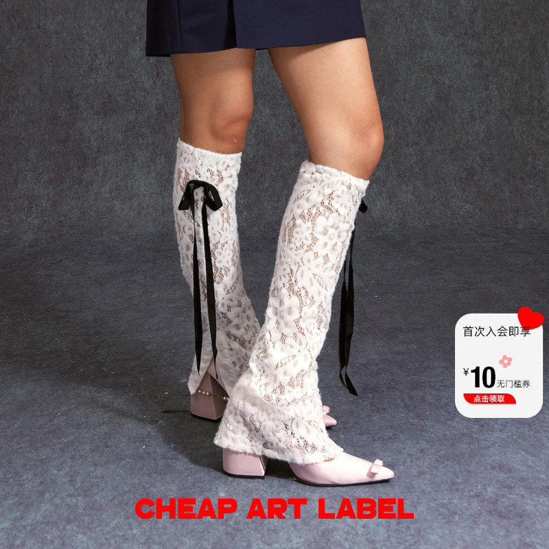 cheapartlabel蕾丝蝴蝶结袜套