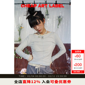 T恤新款 cheap 一字领刺绣logo舒适柔软长袖 针织打底衫 art label