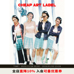 蓝色渐变网纱围裹式 cheap 鱼也想游两下 label路过 百褶半裙 art